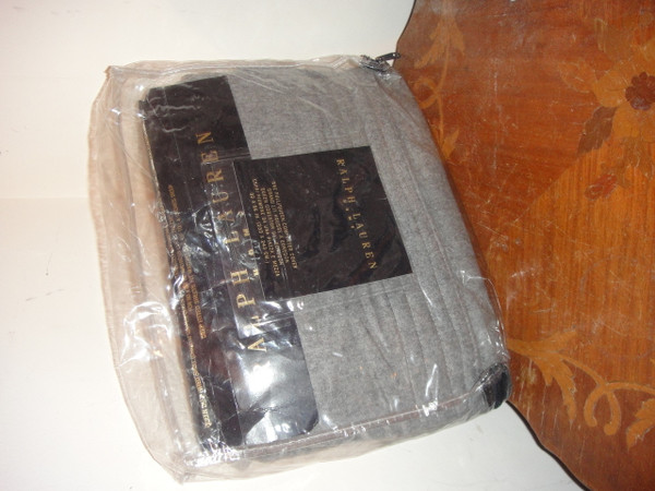 Ralph Lauren Grey Flannel Cashmere Euro Sham 