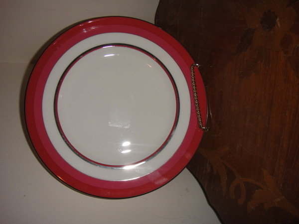 Kate Spade Library Lane Platinum  Coral 9 " Accent  Plate 