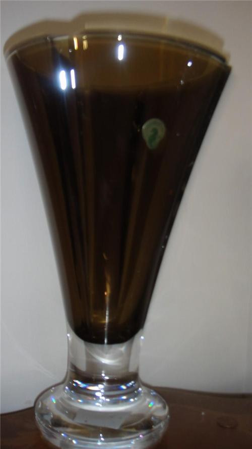 Waterford olive green vase