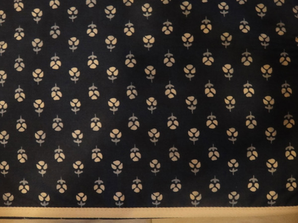 Ralph Lauren Cote D'Azur Small Flower Indigo Queen Flat Sheet New 