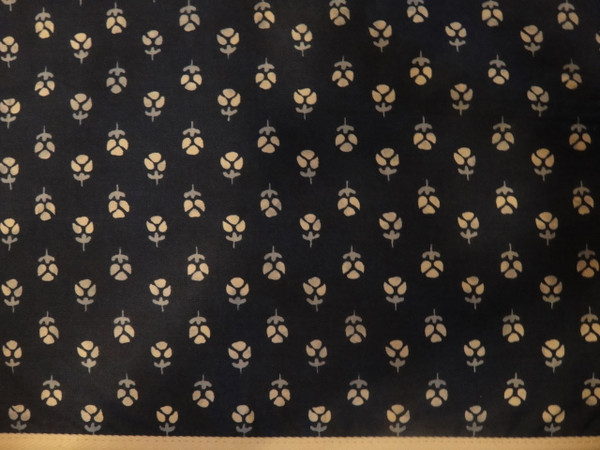 Ralph Lauren Cote D'Azur Small Flower Indigo Queen Flat Sheet New 