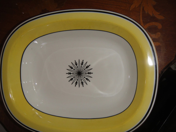 A. Raynaud et Cie Limoges France Ceralene "Directorie"  12.5 IN 9.5 inch Oval Vegetable Dish 
