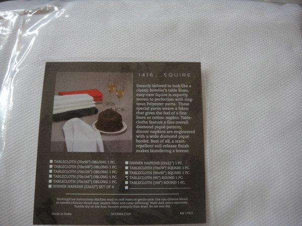 Sferra Squire 90 inch Round Tablecloth 