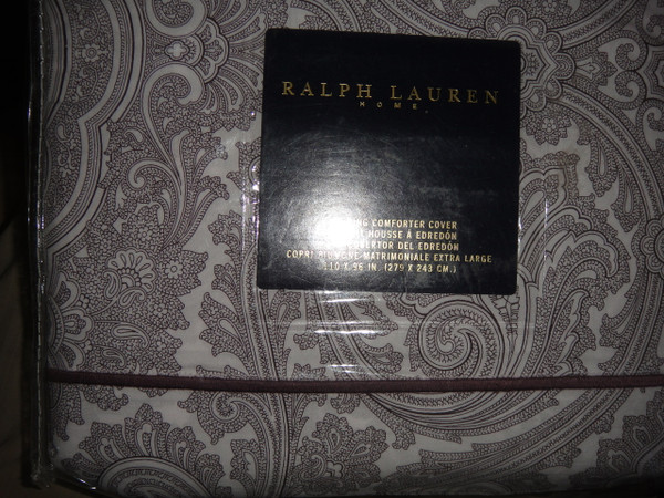 Ralph Lauren Brentwood Bordeaux  Paisley King Duvet Comforter Cover