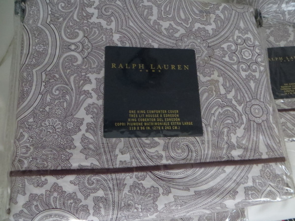 Ralph Lauren Brentwood Bordeaux  Paisley King Duvet Comforter Cover