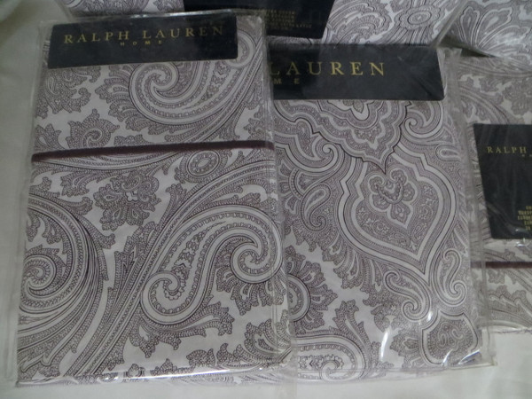 Ralph Lauren Brentwood Bordeaux  Paisley King Duvet Comforter Cover