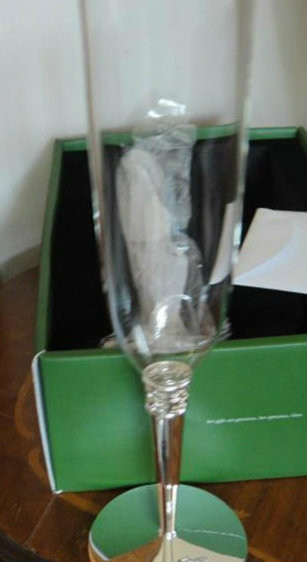 Kate Spade June Lane Silverplate Flute Pair New by Lenox 