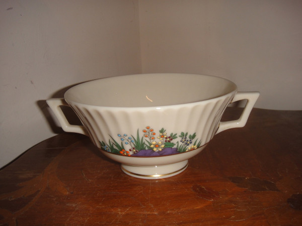 Lenox Rutledge Vintage 2 Handle Cream Bowl with Gold Backstamp 