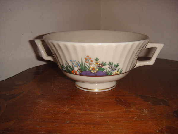Lenox Rutledge Vintage 2 Handle Cream Bowl with Gold Backstamp 