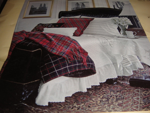 Ralph Lauren Skating Party Tartan Plaid Green King Duvet Cover Set