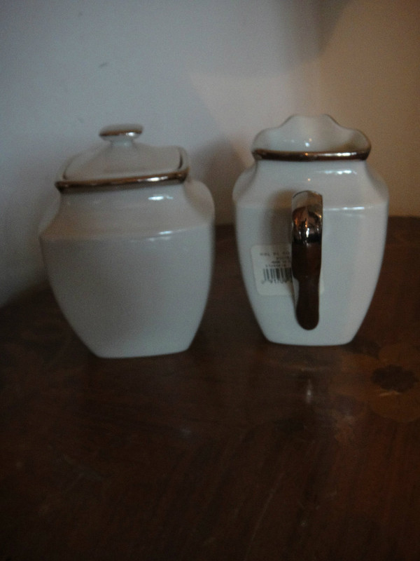 Lenox Holiday Ivory with PLatinum Sugar Bowl And Creamer  