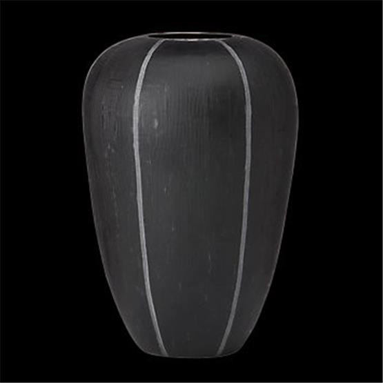 Donna Karan Lenox "Artisan Glass" 14" Glacier Etched Vase, Black