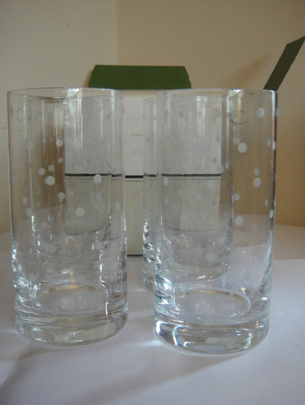 Kate Spade Larabee Dot Set of 4 Highballs 17oz 