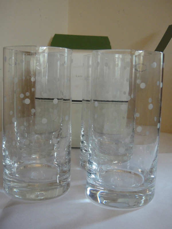 Kate Spade Larabee Dot Set of 4 Highballs 17oz 