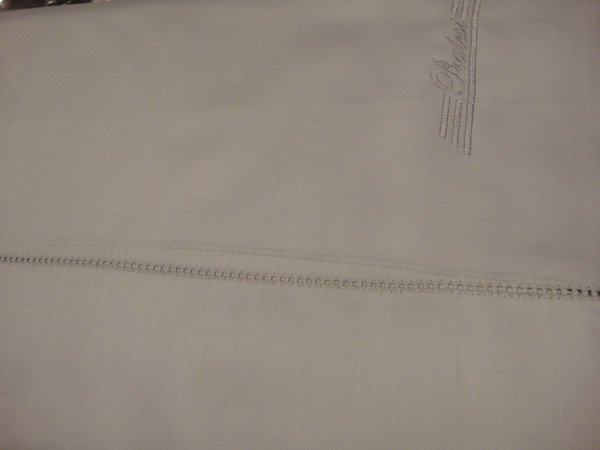 Pratesi Italy Handmade Monogram  Dove Grey Queen Sheet Set