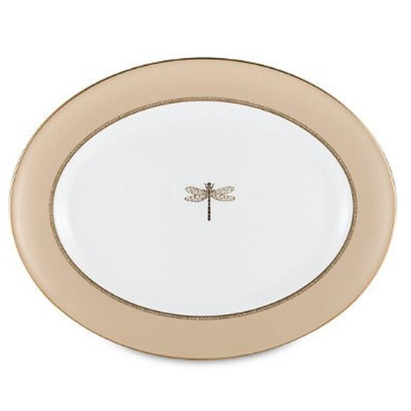 Lenox Kate Spade June Lane Dragonfly Gold 13 inch Oval Platter  New