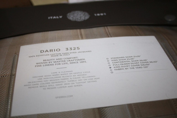 Sferra Dario Herringbone Natural Queen Duvet Cover & Shams