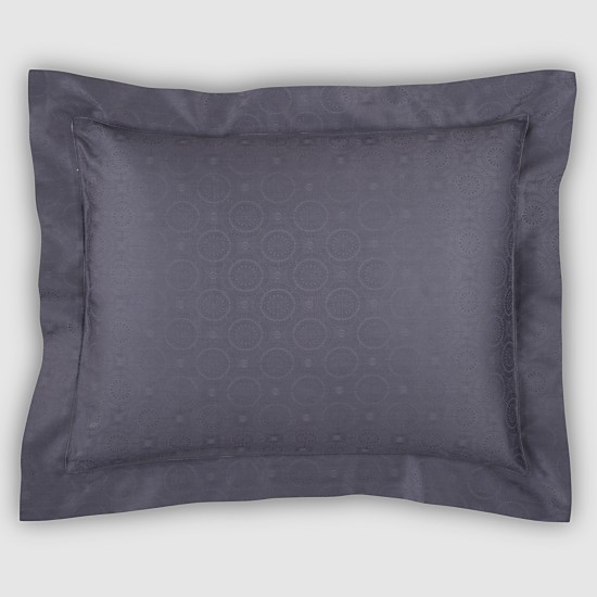 Sferra Sarto 3285 Egyptian Cotton Jacquard King Sham Indigo   