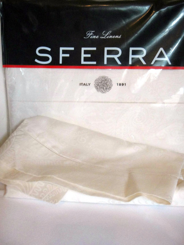 Sferra Tasso 3390 Ivory Full/queen Duvet Cover Set
