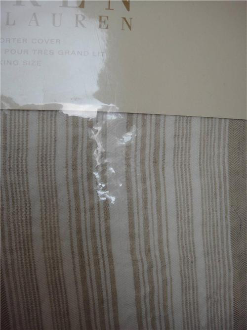 Ralph Lauren Modern Naturals Linen Queen Duvet Cover Set 10P New 