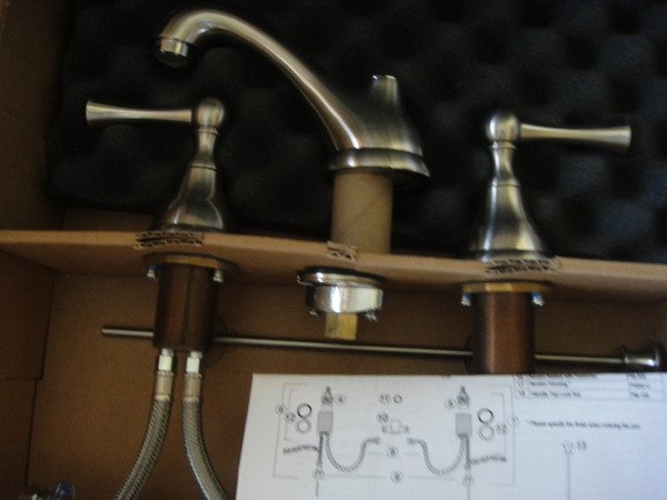 Santec Estate Manor Widespread Lav. Faucet w/ML Handles Satin Finish New 