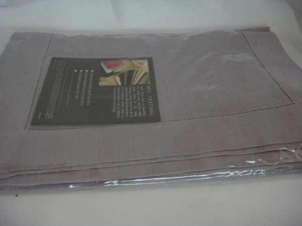 Festival 902 Pure Linen Table Runner Grey by Sferra 21' x100 "