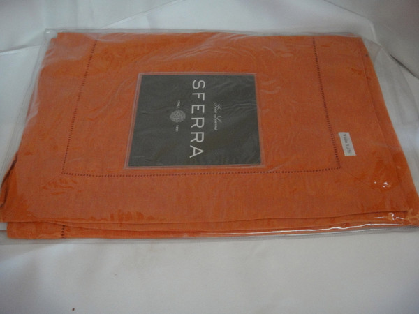 Festival 902 Pure Linen Placemats Tangerine by Sferra 14' x 20" Set  Of 4 New