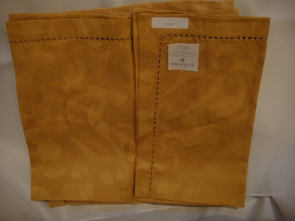 Acanthus 1111 Gold Set of 4 Table Napkins By Sferra New 