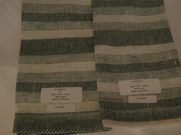 Ascot Set of Four Hemstitched Linen Dinner Napkins by Sferra Emerald New 