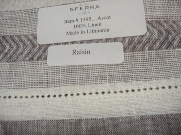 Ascot Set of Four Hemstitched Linen Dinner Napkins by Sferra Raisin New