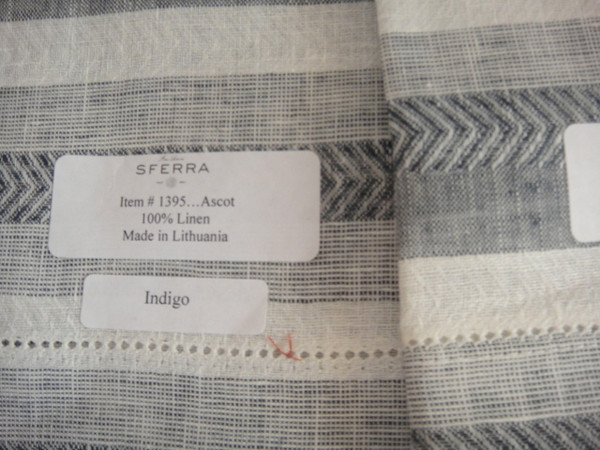 Ascot Set of Four Hemstitched Dinner Napkins by Sferra indigo New