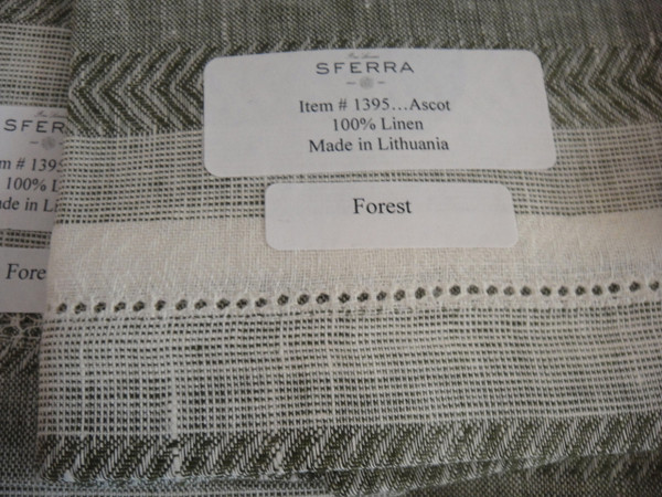 Ascot Set of Four Hemstitched Dinner Napkins by Sferra Forest New