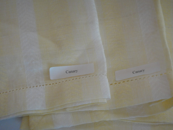 Ascot Set of Four Hemstitched Linen Dinner Napkins by Sferra Canary New