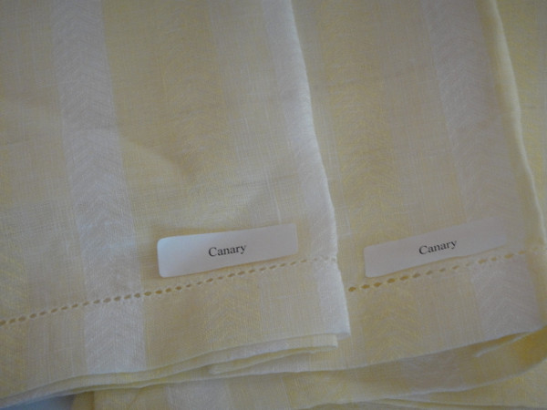 Ascot Set of Four Hemstitched Linen Dinner Napkins by Sferra Canary New
