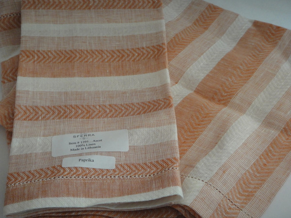 Ascot Set of Four Hemstitched Dinner Napkins by Sferra Paprika New 