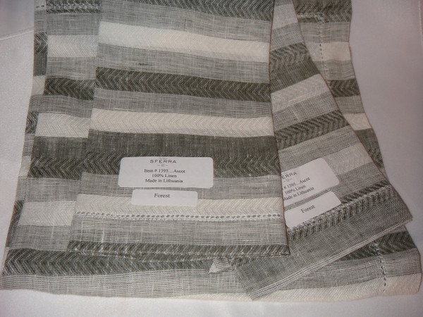 Ascot Forest Set of Four Hemstitched Dinner Linen Napkins by Sferra
