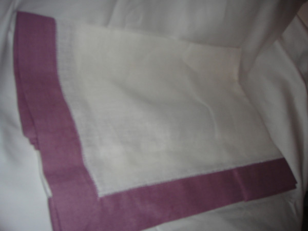 Sferra Filetto White Bayberry Color Block Linen Table Runner New 15 X 90 