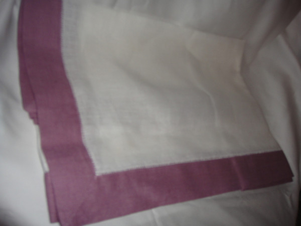 Sferra Filetto White Bayberry Color Block Linen Table Runner New 15 X 90 