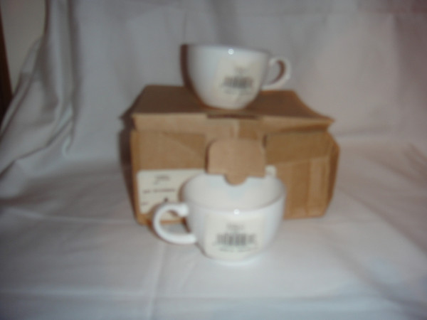 Wedgwood Eternity Bone White China Espresso Demitase Cups Set of 4 New in Box