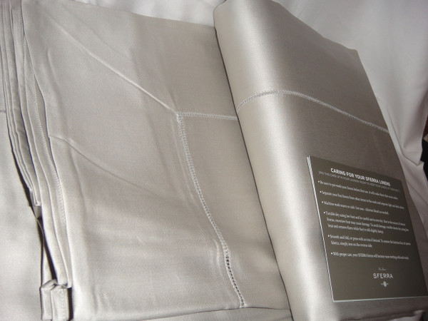 Sferra Giotto Egyptian Cotton Grey Queen Flat  Sheet Luminous Sateen  New