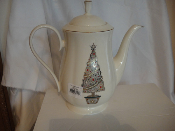Lenox Jeweled Christmas Tree Coffeepot Eternal New 