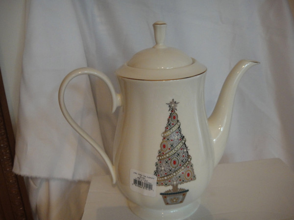 Lenox Jeweled Christmas Tree Coffeepot Eternal New 