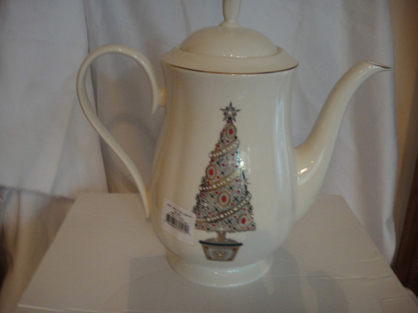 Lenox Jeweled Christmas Tree Coffeepot Eternal New 