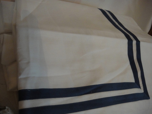 Pratesi White With Royal Blue  Double Tape Insert New 