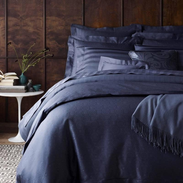 Sferra Sarto 3285  Egyptian Cotton  Standard Sham Indigo New