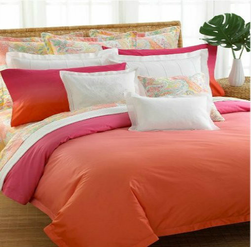 Ralph Lauren Jamaica  Orange Magenta Queen  Duvet Cover Set New   