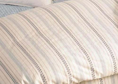 Ralph Lauren Villandry Cream w/ Blue & beige Stripe 6p King Duvet Cover Set New