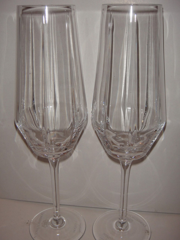 Rogaska Domenico Vacca Julie Champagne Flutes Set of 2