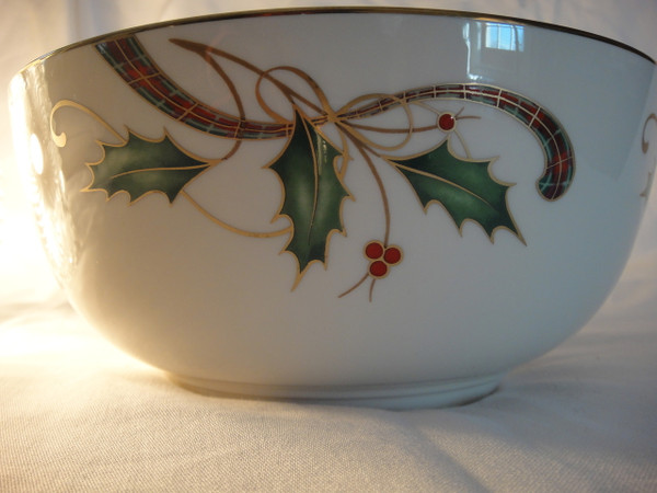 Lenox Holiday Nouveau Gold Round Serving Bowl 