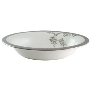 Wedgwood Vera Lace-Platinum 9" Oval Vegetable Bowl, Fine China Dinnerware